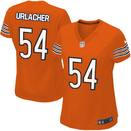 Women's Elite Brian Urlacher Nike Jersey Orange Alternate - #54 NFL Chicago Bears